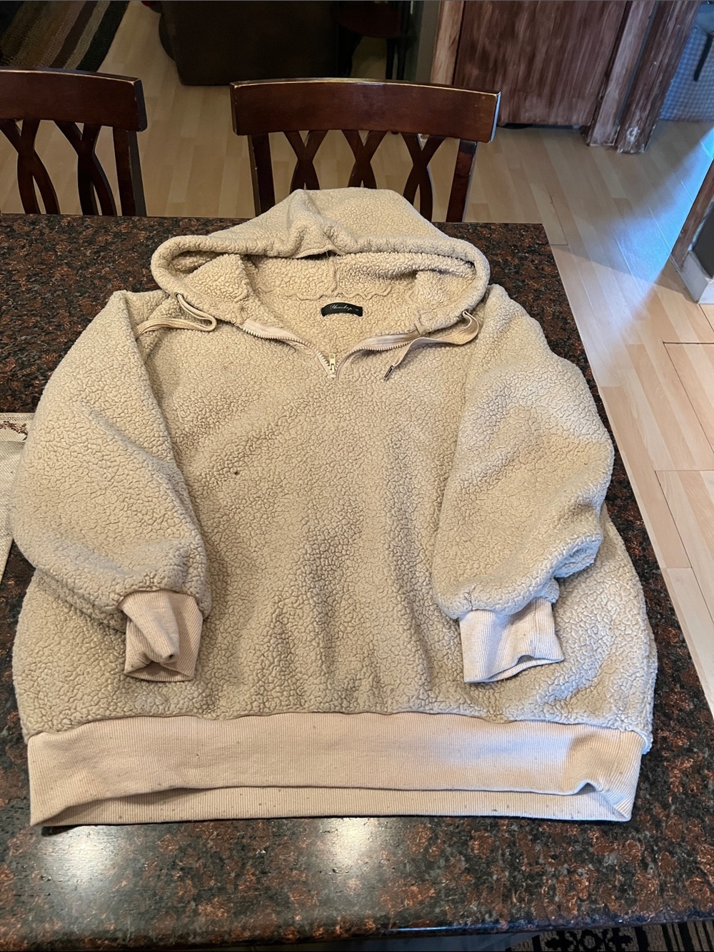 Cozy Sherpa Hoodie Pullover - Cream